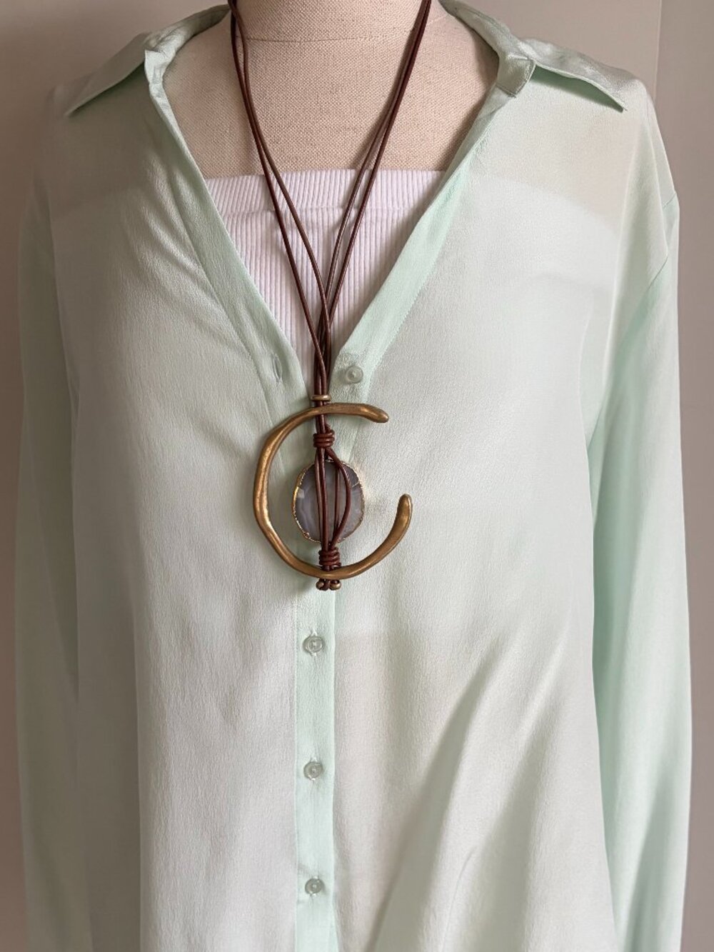 Vintage Silk Merona Women's Green and Blue Blouse DEADSTOCK NWT
